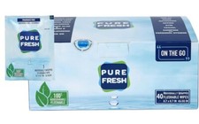 PureFresh Wipes: Flushable, individually wrapped wipes for travel. 40 on-the-go