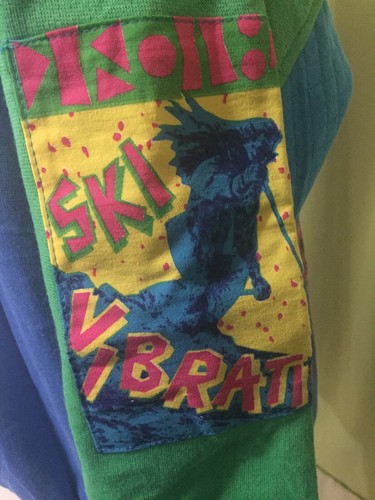 NOS Vintage Gitano Men’s Skiing Design 80's Blue Green Sweater Size Large - Picture 4 of 8