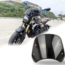 Universal Motorcycle Headlight Fairing Windshield Windscreen 5-7'' Round Black