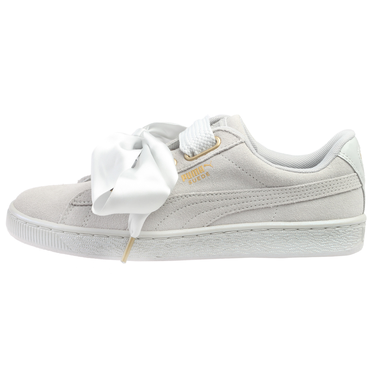 Puma Suede Heart Womens 362714-02 Gray Violet Satin Bow Shoes Sneakers Comfortable best-selling model of the brand Puma Suede Heart Womens 362714-02 Gray Violet Satin Bow Shoes Sneakers Comfortable best-selling model of the brand