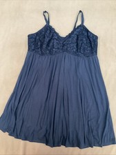 Navy Blue Lingerie Lace Nightie Womens Plus