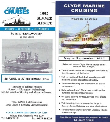 Clyde Marine Motoring Kreuzfahrten der zweite Snark Kenilworth Helensburgh Central