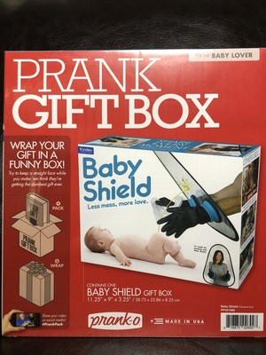 Baby Shield Prank Gift Box Wrap Real Present In Gag Fake Box New Baby Parents 818870026927 Ebay