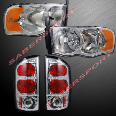 Combo Set of Headlights+ Taillights for 02-05 Dodge Ram 1500 and 03-05 2500/3500