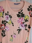 Apt 9 Size Large Pink Floral Short Sleeve Womens Casual Summer Top