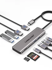Lemroele Hub Usb-c 4k 2*Hdmi 1080p 3*3.0 5gbps Tf/sd pd 100w Fast charge