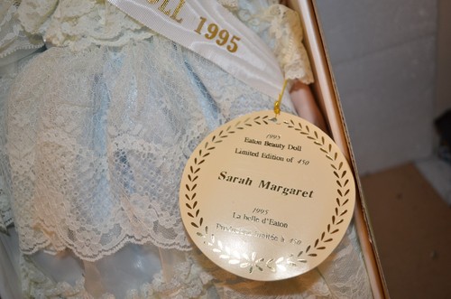 HTF 1993 EATON BEAUTY PORCELAIN DOLL- "SARAH MARGARET" NEW IN BOX - Picture 2 of 9