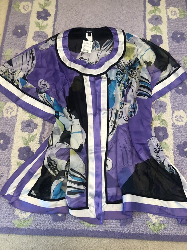 $98 NWT Bebe Size M Medium Kimono Kaftan Swim Suit Cover up Blouse Top Shirt 