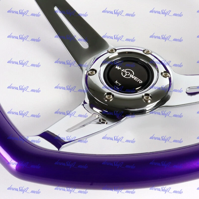 Volante JDM roxo em forma de coração, cabo ABS, rosa, aço, cromado, 3 raios - Imagem 4 de 4
