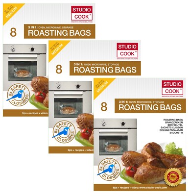 24 Bratbeutel Medium 25x38cm Ofen und Mikrowelle geeignet Bratschlauch NEU & OVP