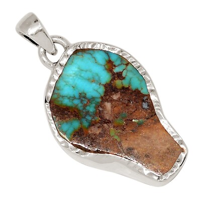 Natürliche Zahl 8 Mine Türkis - Mexikanischer 925 Silber Anhänger Schmuck ALLP-30123