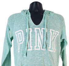 PINK VICTORIA'S SECRET Pullover Hoodie Sweater SIZE XS Aqua Long Sleeve Cotton