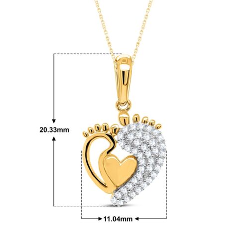 0,13 kt natürlicher I2 H Diamant Herz Anhänger 18" Halskette 10 K Gelbgold - Bild 4 von 9