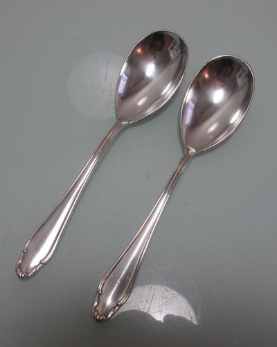 2 Kompottlöffel Martin Model 507 versilbert Jugendstil 2 Stück Servierlöffel