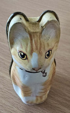 HUNKYDORY Cat Tin Dana Kubick Miniature 1986 Metal Ginger and White Tabby Cat GC