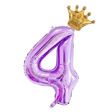 0Inch Purple Number Crown Balloons Setth Birthday Balloons for Girlsth 4