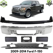 Front Bumper Chrome Steel Bumper Molding Trims Kit For 2009-2014 Ford F-150