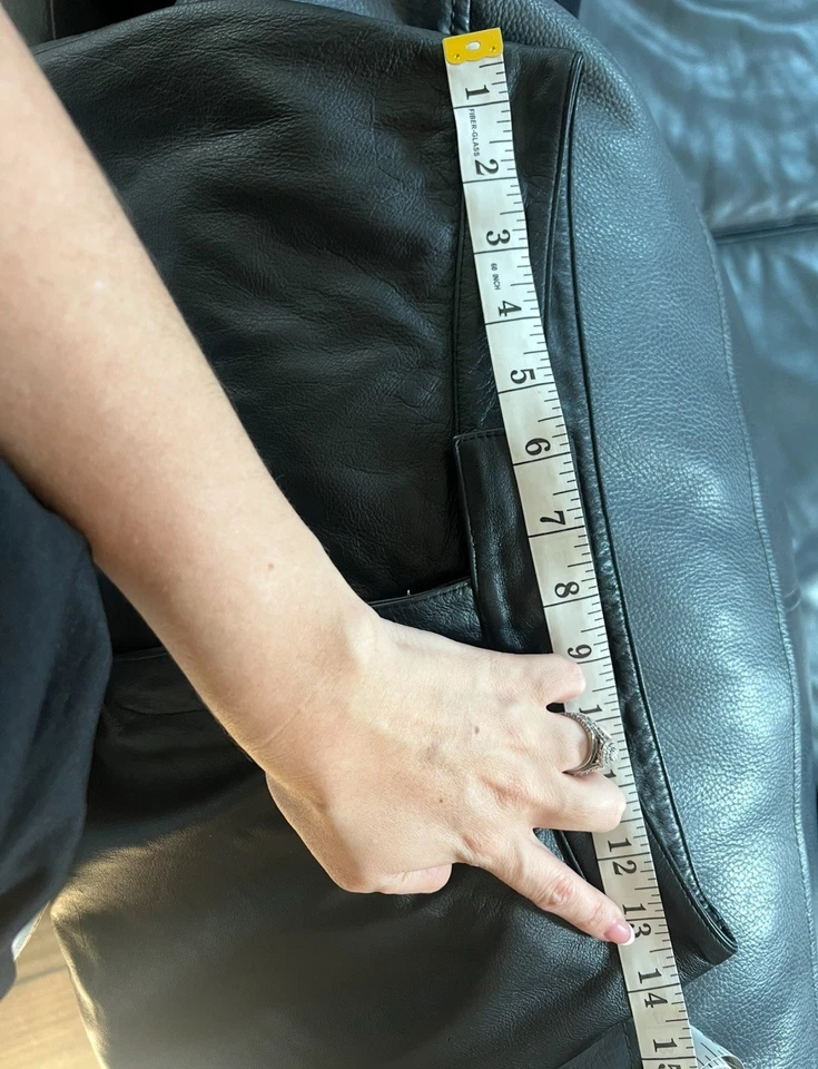 Real genuine Leather Pants Size S Copper Key Black boot cut - Image 4 of 4