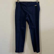 TORY BURCH Callie Skinny Ankle Navy Blue Crop Side Zip Pants