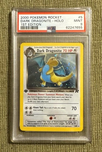 2000 POKEMON ROCKET  1ST EDITION DARK DRAGONITE - HOLO  PSA 9