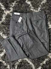 NWT Jos A Bank Executive Trousers 34 Reg Gray 100 Wool Tailored Fit Dress Pants