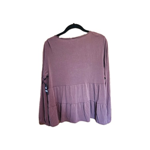 Lucky Brand Sandwash Tiered Tunic v-neck long sleeve 7W66463 size Medium - Picture 4 of 4