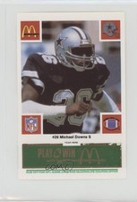1986 McDonald's Play & Win Dallas Cowboys Green Tab Michael Downs h3a