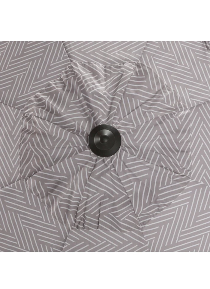 Paraguas de patio Allen + Roth 9 pies aluminio gris flechas inclinación automática mercado TOTALMENTE NUEVO Foto 2 de 4