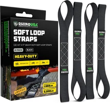 Soft Loop Tie down Straps (4-Pack) - 1.6 Inch X 17 Inch (5,000 Lbs Break Strengt