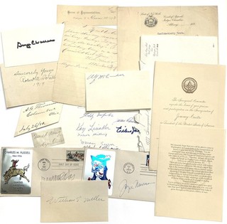 Autograph & Ephemera Discovery Lot Approx. 15 Pieces Mixed Fields