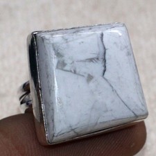 Howlite 925 Silver Plated Gemstone Handmade Handmade Ring US 7 MJ