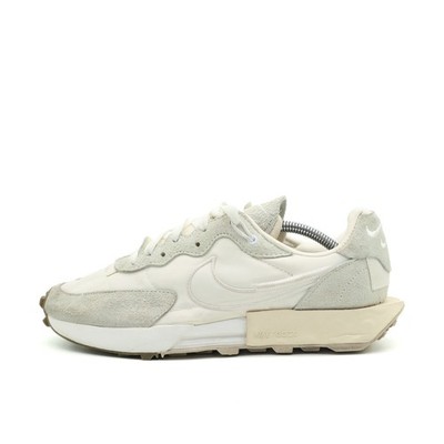Nike Damen Waffle Racer Schuh Weiß Grau Leder Wildleder React Sneaker EU 40.5