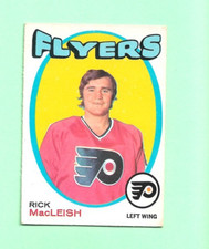 (1) RICK MACLEISH 1971-72 O-PEE-CHEE # 207 FLYERS ROOKIE EX/EX+ CARD (N1998). rookie card picture
