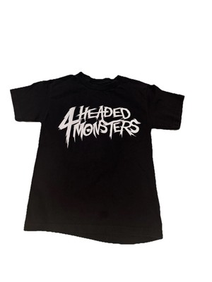 4 Headed Monster T-Shirt Short Sleeve Black And White M