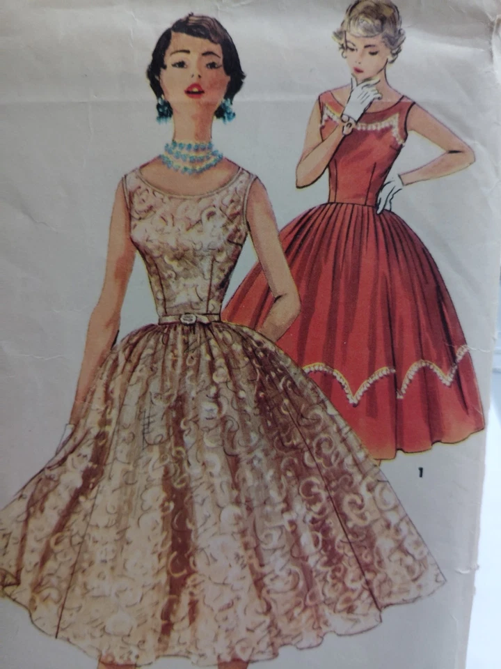 Gown Dress Wedding Party Size 11 Simplicity 1158 Sewing Pattern Cut VTG 50s Easy - Image 3 of 4