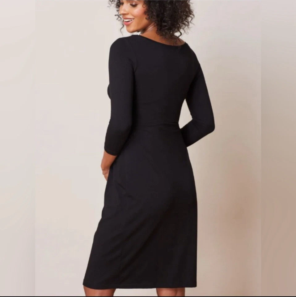 Isabella Oliver Ivybridge Maternity Dress Caviar Black Size 3 6/8 Pleated Jersey - Image 2 of 4