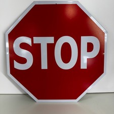 Classic Metal STOP Sign   Bold Red Octagon Wall Decor 12  