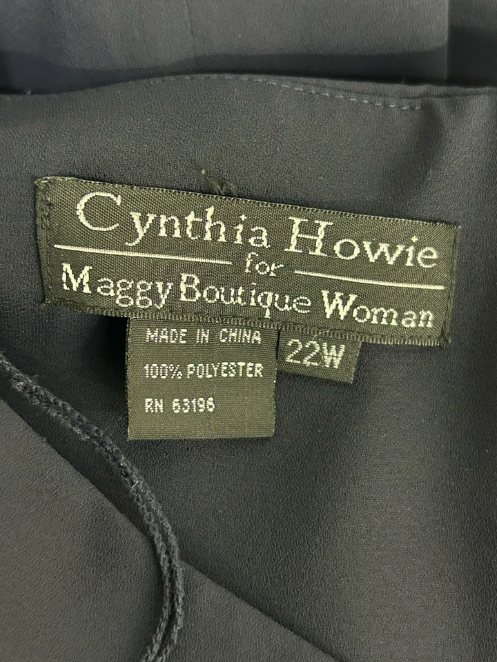 Vestido negro sin mangas Cynthia Howie para mujer sin arrugas, talla 22W. 1U Foto 3 de 3