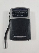 RadioShack Portable AM/FM Radio - Silver and Black Tested Works Great