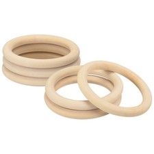 6Pcs 90mm Natural Wood Rings 10mm Thick Smooth Unfinished Wooden Circles