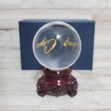 Amlong Crystal Ball 3" 80 mm With Redwood Lion Stand