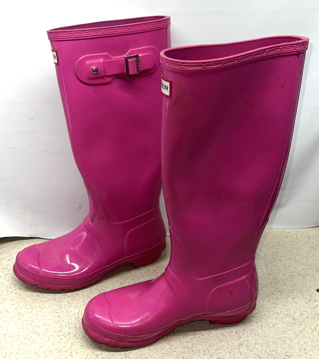 RARE!! Hunter Original Tall Gloss Light Pink Rain Boots W23616