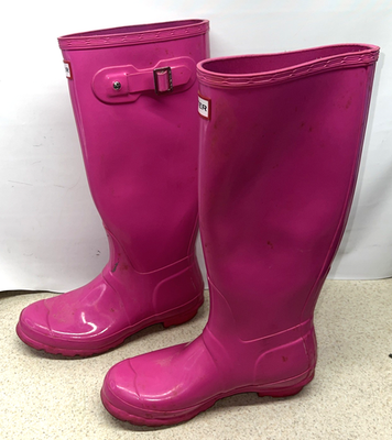 RARE!! Hunter Original Tall Gloss Light Pink Rain Boots W23616