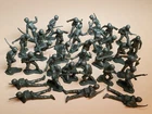 32 Figs – 2 Sets, Vintage Marx U.S. Marines, Flat Dark. O.D.