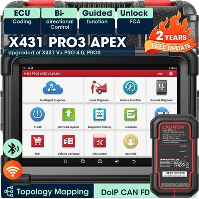 2026 LAUNCH X431 PRO3S+ APEX PRO 5 OBD2 Diagnosegerät ALLE SYSTEM ECU Codierung