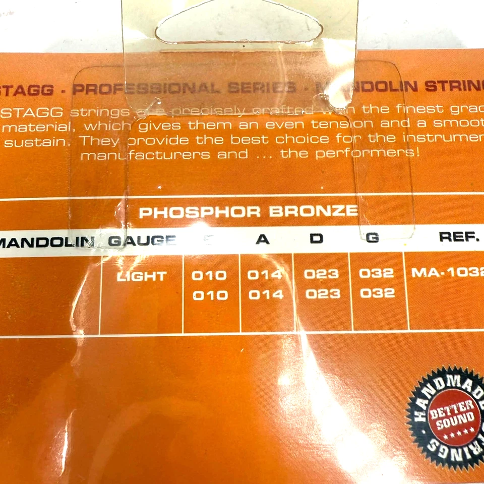 3-Pack Stagg Mandolin Strings MA-1032-PH Phosphor Bronze Light Guage 10-32 New - Image 3 of 4