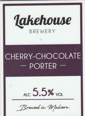 GEBRAUCHTER PUMPENCLIP VORNE - LAKEHAUS BRAUEREI - CHERRY CHOCOLATE PORTER