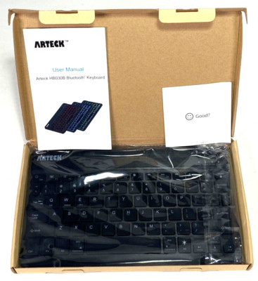 Arteck HB030B Universal Portable Wireless 7 Color Backlit Bluetooth Keyboard