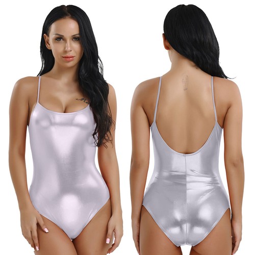Women Girl Catsuit Bell-Bottom Jumpsuit Bodysuit Shiny Party Dancewear Romper - Picture 60 of 69