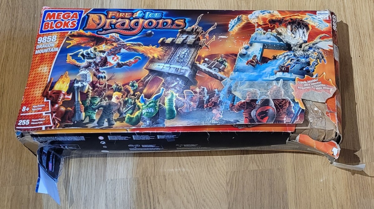 MegaBloks 9858 Dragon Mountain Fire Ice Dragons Warriors Train